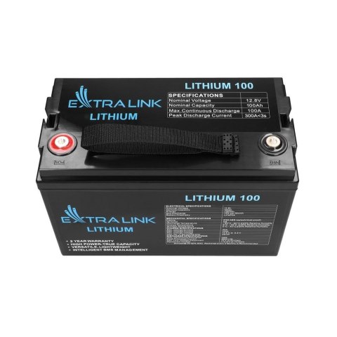 Akumulator LiFePO4 100AH 12.8V BMS EX.30455 Akumulator LiFePO4 100AH 12.8V BMS EX.30455