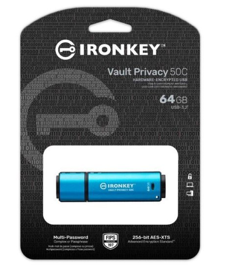 Pendrive 64GB IronKey Vault Privacy 50C AES-256 FIPS-197 Pendrive 64GB IronKey Vault Privacy 50C AES-256 FIPS-197