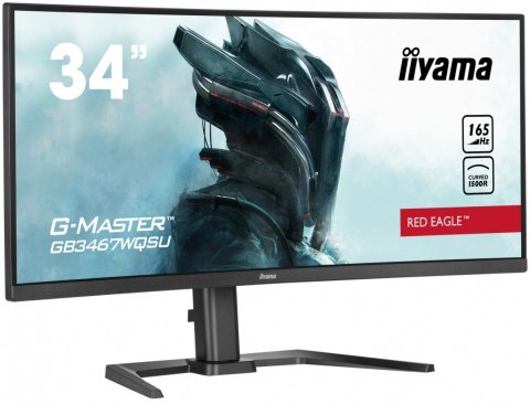 Monitor 34 cale G-MASTER GB3467WQSU-B5 VA,UWQHD,165HZ,HAS(15cm),1500R,4xUSB Monitor 34 cale G-MASTER GB3467WQSU-B5 VA,UWQHD,165HZ,HAS(15cm),1500R,4xUSB