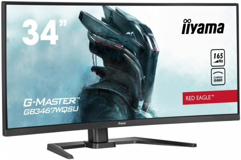 Monitor 34 cale G-MASTER GB3467WQSU-B5 VA,UWQHD,165HZ,HAS(15cm),1500R,4xUSB Monitor 34 cale G-MASTER GB3467WQSU-B5 VA,UWQHD,165HZ,HAS(15cm),1500R,4xUSB
