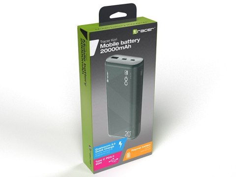 Powerbank Kori 20000mAh QC3.0-PD20W GR zielony Powerbank Kori 20000mAh QC3.0-PD20W GR zielony
