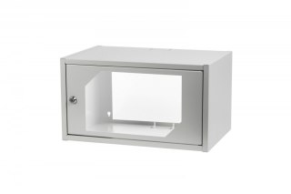 Szafa krosowa wisząca 19" 6U rack 550x350, drzwi szyba, niedzielona, złożona, nośność 30kg, szara