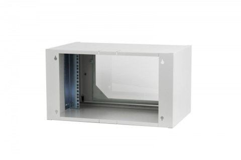 Szafa krosowa wisząca 19" 6U rack 550x350, drzwi szyba, niedzielona, złożona, nośność 30kg, szara Szafa krosowa wisząca 19" 6U rack 550x350, drzwi szyba, niedzielona, złożona, nośność 30kg, szara