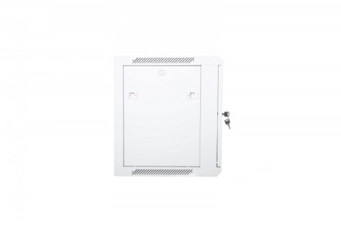 Szafa krosowa wisząca 19 cali 12U rack 600x600, drzwi pełne, niedzielona, złożona, nośność 60kg, Szara