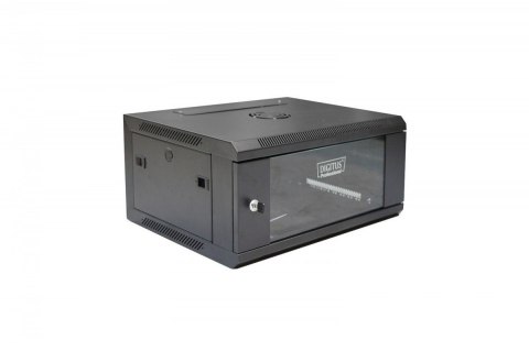 Szafa krosowa wisząca 19 cali 4U rack 600x450, drzwi szyba, niedzielona, złożona, nośność 60kg Czarna Szafa krosowa wisząca 19 cali 4U rack 600x450, drzwi szyba, niedzielona, złożona, nośność 60kg Czarna