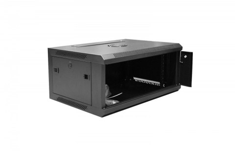 Szafa krosowa wisząca 19 cali 4U rack 600x450, drzwi szyba, niedzielona, złożona, nośność 60kg Czarna Szafa krosowa wisząca 19 cali 4U rack 600x450, drzwi szyba, niedzielona, złożona, nośność 60kg Czarna