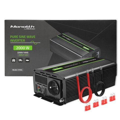 Przetwornica napięcia Monolith | 1000W | 2000W | 12V na 230V | Czysty Sinus Przetwornica napięcia Monolith | 1000W | 2000W | 12V na 230V | Czysty Sinus
