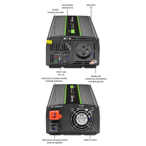 Przetwornica napięcia Monolith | 1000W | 2000W | 12V na 230V | Czysty Sinus Przetwornica napięcia Monolith | 1000W | 2000W | 12V na 230V | Czysty Sinus