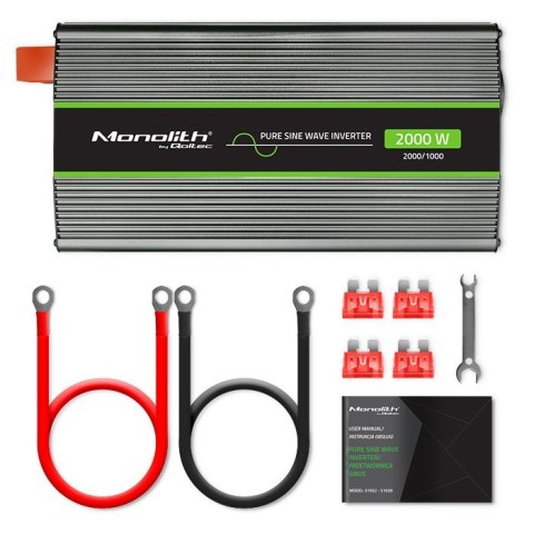 Przetwornica napięcia Monolith | 1000W | 2000W | 12V na 230V | Czysty Sinus Przetwornica napięcia Monolith | 1000W | 2000W | 12V na 230V | Czysty Sinus