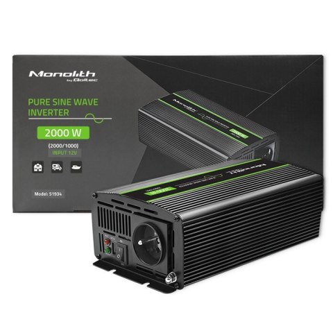 Przetwornica napięcia Monolith | 1000W | 2000W | 12V na 230V | Czysty Sinus Przetwornica napięcia Monolith | 1000W | 2000W | 12V na 230V | Czysty Sinus