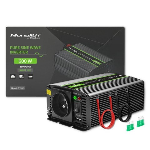 Przetwornica napięcia Monolith | 300W | 600W | 12V na 230V | Czysty Sinus Przetwornica napięcia Monolith | 300W | 600W | 12V na 230V | Czysty Sinus