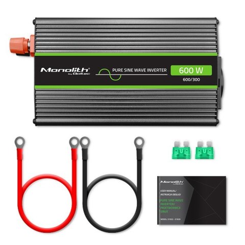 Przetwornica napięcia Monolith | 300W | 600W | 12V na 230V | Czysty Sinus Przetwornica napięcia Monolith | 300W | 600W | 12V na 230V | Czysty Sinus