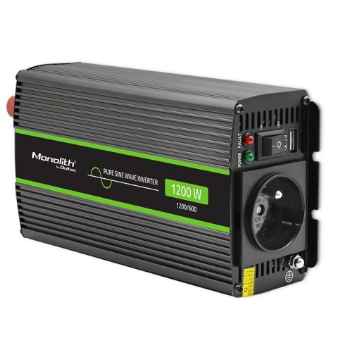 Przetwornica napięcia Monolith | 600W | 1200W | 24V na 230V | Czysty Sinus Przetwornica napięcia Monolith | 600W | 1200W | 24V na 230V | Czysty Sinus