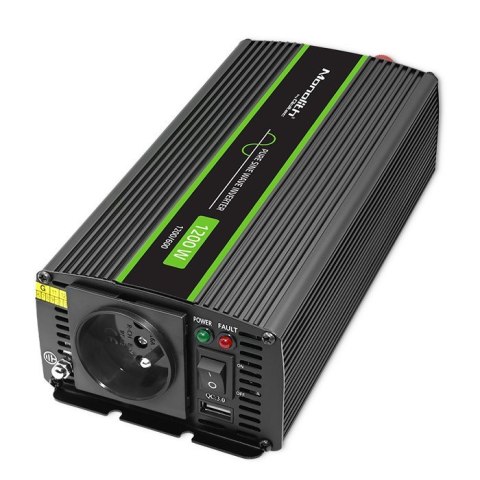 Przetwornica napięcia Monolith | 600W | 1200W | 24V na 230V | Czysty Sinus Przetwornica napięcia Monolith | 600W | 1200W | 24V na 230V | Czysty Sinus