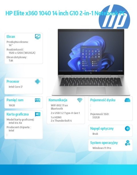Notebook Elite x360 1040 G10 W11P/14.0/i7-1355U/512GB/16GB 81A05EA Notebook Elite x360 1040 G10 W11P/14.0/i7-1355U/512GB/16GB 81A05EA