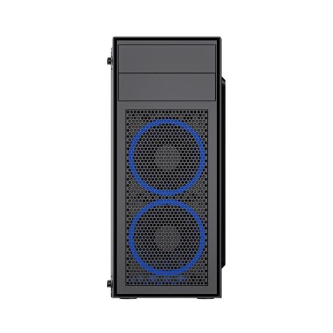 Obudowa Midi Tower Fornax M100B ATX niebiesie wentylatory Czarna