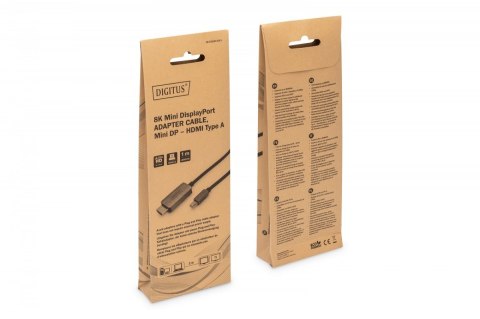 Kabel adapter miniDisplayPort 1.4 - HDMI 8K 60Hz miniDP/HDMI M/M 1m
