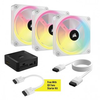 Wentylator QX120 RGB iCUE LINK magnetic, 3pak biały
