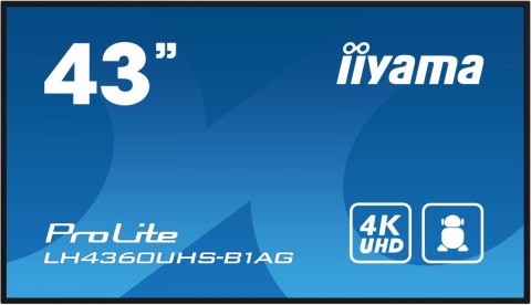 Monitor wielkoformatowy 43 cale LH4360UHS-B1AG matowy 24h/7 500(cd/m2) VA 3840 x 2160 UHD(4K) Android.11 Wifi CMS(iiSignage2) Monitor wielkoformatowy 43 cale LH4360UHS-B1AG matowy 24h/7 500(cd/m2) VA 3840 x 2160 UHD(4K) Android.11 Wifi CMS(iiSignage2)
