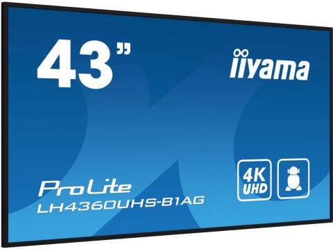 Monitor wielkoformatowy 43 cale LH4360UHS-B1AG matowy 24h/7 500(cd/m2) VA 3840 x 2160 UHD(4K) Android.11 Wifi CMS(iiSignage2) Monitor wielkoformatowy 43 cale LH4360UHS-B1AG matowy 24h/7 500(cd/m2) VA 3840 x 2160 UHD(4K) Android.11 Wifi CMS(iiSignage2)