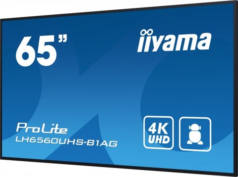 Monitor wielkoformatowy 64.5 cala LH6560UHS-B1AG matowy 24h/7 500(cd/m2) VA 3840 x 2160 UHD(4K) Android.11 Wifi CMS(iiSignage2) Monitor wielkoformatowy 64.5 cala LH6560UHS-B1AG matowy 24h/7 500(cd/m2) VA 3840 x 2160 UHD(4K) Android.11 Wifi CMS(iiSignage2)