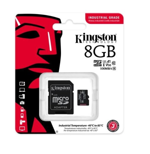 Karta pamięci microSD 8GB CL10 UHS-I Industrial bez adaptera Karta pamięci microSD 8GB CL10 UHS-I Industrial bez adaptera