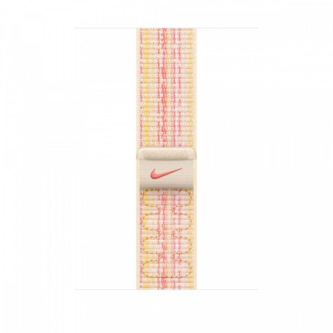 Opaska sportowa Nike w kolorze księżycowej poświaty/różowym do koperty 45 mm Opaska sportowa Nike w kolorze księżycowej poświaty/różowym do koperty 45 mm