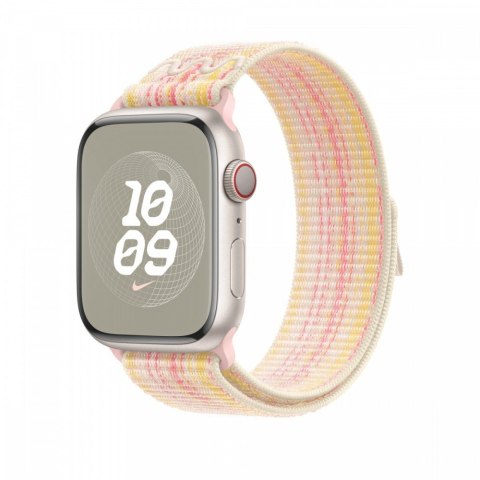 Opaska sportowa Nike w kolorze księżycowej poświaty/różowym do koperty 45 mm Opaska sportowa Nike w kolorze księżycowej poświaty/różowym do koperty 45 mm