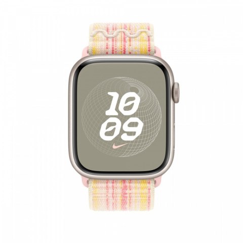 Opaska sportowa Nike w kolorze księżycowej poświaty/różowym do koperty 45 mm Opaska sportowa Nike w kolorze księżycowej poświaty/różowym do koperty 45 mm