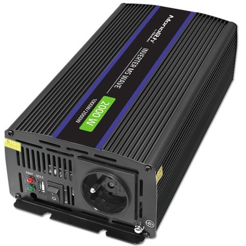 Przetwornica napięcia Monolith 2000 MS Wave | 12V na 230V | 1000/2000W | USB Przetwornica napięcia Monolith 2000 MS Wave | 12V na 230V | 1000/2000W | USB