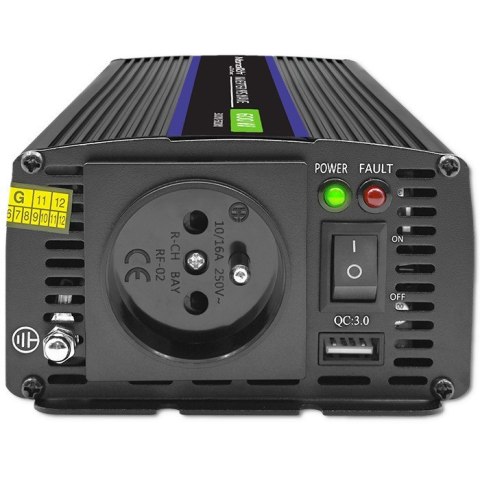 Przetwornica napięcia Monolith 600 MS Wave | 12V na 230V | 300/600W | USB Przetwornica napięcia Monolith 600 MS Wave | 12V na 230V | 300/600W | USB