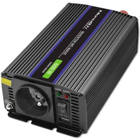 Przetwornica napięcia Monolith 600 MS Wave | 12V na 230V | 300/600W | USB Przetwornica napięcia Monolith 600 MS Wave | 12V na 230V | 300/600W | USB
