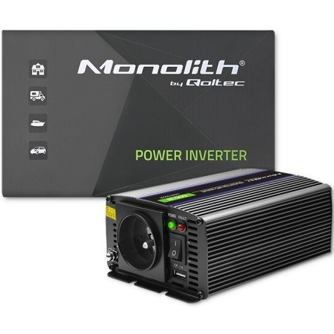 Przetwornica napięcia Monolith 600 MS Wave | 12V na 230V | 300/600W | USB Przetwornica napięcia Monolith 600 MS Wave | 12V na 230V | 300/600W | USB
