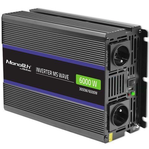 Przetwornica napięcia Monolith 6000 MS Wave | 12V na 230V | 3000/6000W | USB Przetwornica napięcia Monolith 6000 MS Wave | 12V na 230V | 3000/6000W | USB