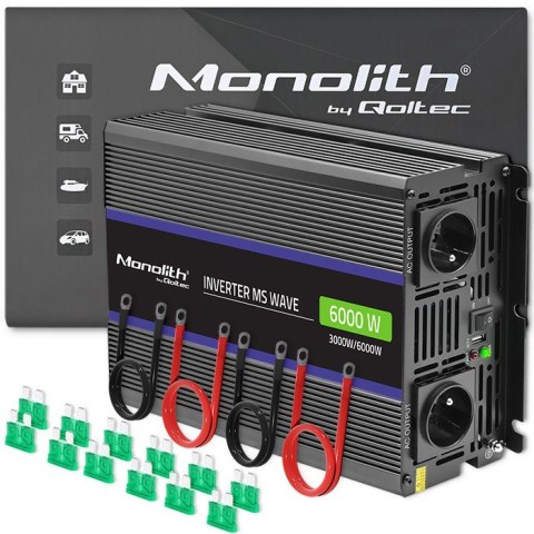 Przetwornica napięcia Monolith 6000 MS Wave | 12V na 230V | 3000/6000W | USB Przetwornica napięcia Monolith 6000 MS Wave | 12V na 230V | 3000/6000W | USB