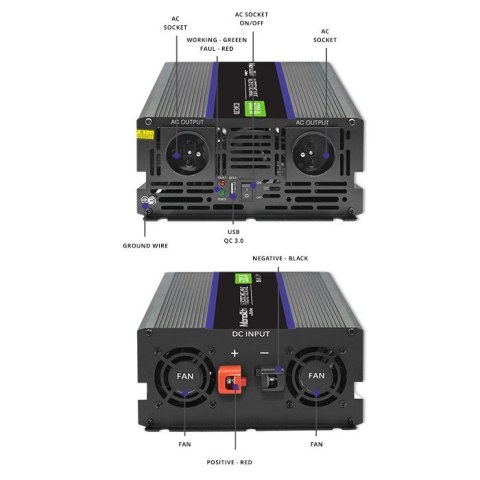 Przetwornica napięcia Monolith 6000 MS Wave | 12V na 230V | 3000/6000W | USB Przetwornica napięcia Monolith 6000 MS Wave | 12V na 230V | 3000/6000W | USB