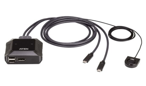 Przełącznik kablowy 2-portowy 4K USB-C DP KVM Przełącznik kablowy 2-portowy 4K USB-C DP KVM