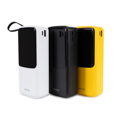 Powerbank 20000 mAh z wbudowanym kablem USB-C / Lightning / Micro USB + USB-A Czarny Powerbank 20000 mAh z wbudowanym kablem USB-C / Lightning / Micro USB + USB-A Czarny