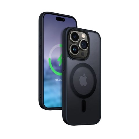 Etui Hybrid Frost MAG Cover iPhone 15 Pro MagSafe Granatowe Etui Hybrid Frost MAG Cover iPhone 15 Pro MagSafe Granatowe