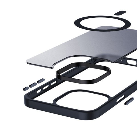 Etui Hybrid Frost MAG Cover iPhone 15 Pro MagSafe Granatowe Etui Hybrid Frost MAG Cover iPhone 15 Pro MagSafe Granatowe