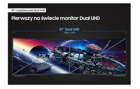 Samsung Monitor 57 cali G95NC VA 7680x2160 DUHD 32:9 3xHDMI 1xDP 2xUSB 3.0 KVM 1ms 240Hz HAS Gaming zakrzywiony 3Yd2d Samsung Monitor 57 cali G95NC VA 7680x2160 DUHD 32:9 3xHDMI 1xDP 2xUSB 3.0 KVM 1ms 240Hz HAS Gaming zakrzywiony 3Yd2d