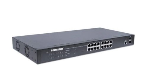 Przełącznik Gigabit zarządzalny 16x RJ45 PoE+/2 sloty SFP Przełącznik Gigabit zarządzalny 16x RJ45 PoE+/2 sloty SFP