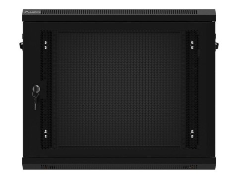 Szafa wisząca 19 cali 9U 600x450 drzwi perforowane (flat pack) czarna