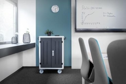 Szafa mobilna na kółkach do ładowania notebooków/tabletów do 15,6" Szafa mobilna na kółkach do ładowania notebooków/tabletów do 15,6"