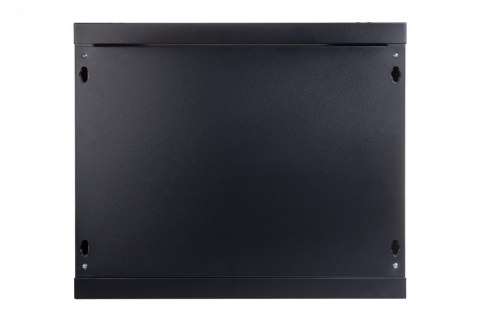 Szafa sieciowa wisząca 19 cali 9U rack 600x600, drzwi szyba, niedzielona, niezłożona, Czarna