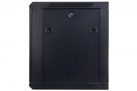 Szafa sieciowa wisząca 19 cali 9U rack 600x600, drzwi szyba, niedzielona, niezłożona, Czarna
