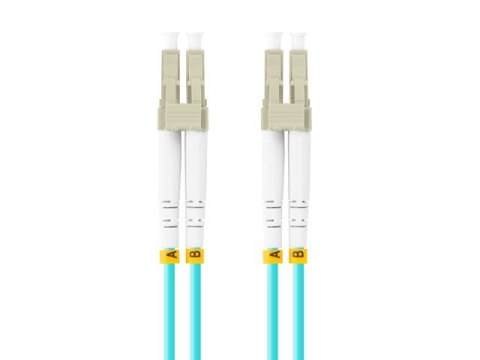 Patchcord światłowodowy mm lc/upc-lc/upc duplex 3.0mm om3 50/125 0.5m aqua Patchcord światłowodowy mm lc/upc-lc/upc duplex 3.0mm om3 50/125 0.5m aqua