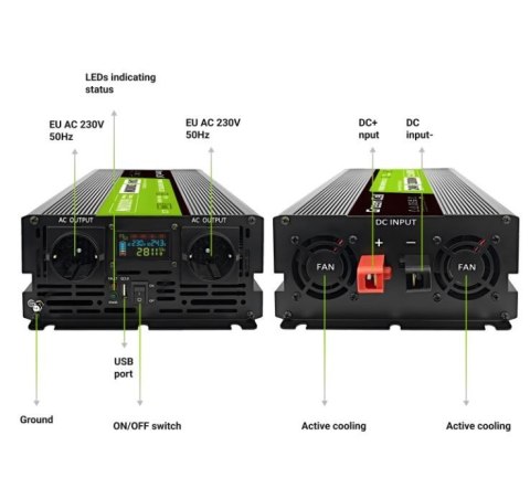Przetwornica LCD 24V 3000W/6000W Czysty sinus z wywietlaczem Przetwornica LCD 24V 3000W/6000W Czysty sinus z wywietlaczem