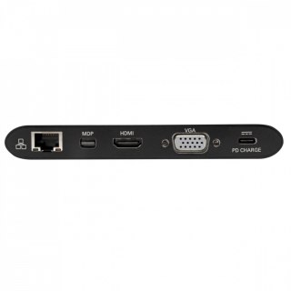 Stacja dokująca USB-C, podwójny wyświetlacz 4K HDMI/mDP, VGA, USB 3.2 Gen 1, koncentrator USB-A/C, GbE, karta pamięci, ładowanie
