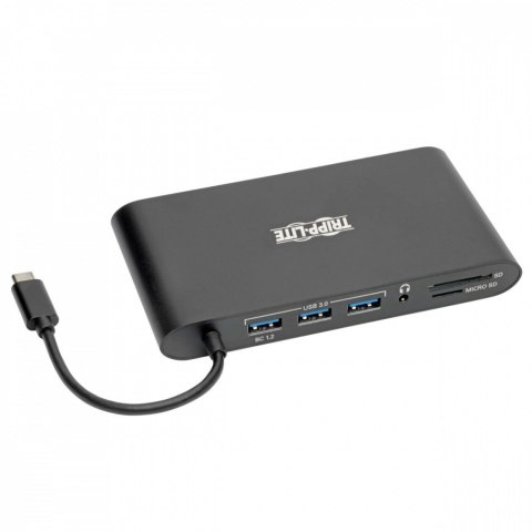 Stacja dokująca USB-C, podwójny wyświetlacz 4K HDMI/mDP, VGA, USB 3.2 Gen 1, koncentrator USB-A/C, GbE, karta pamięci, ładowanie